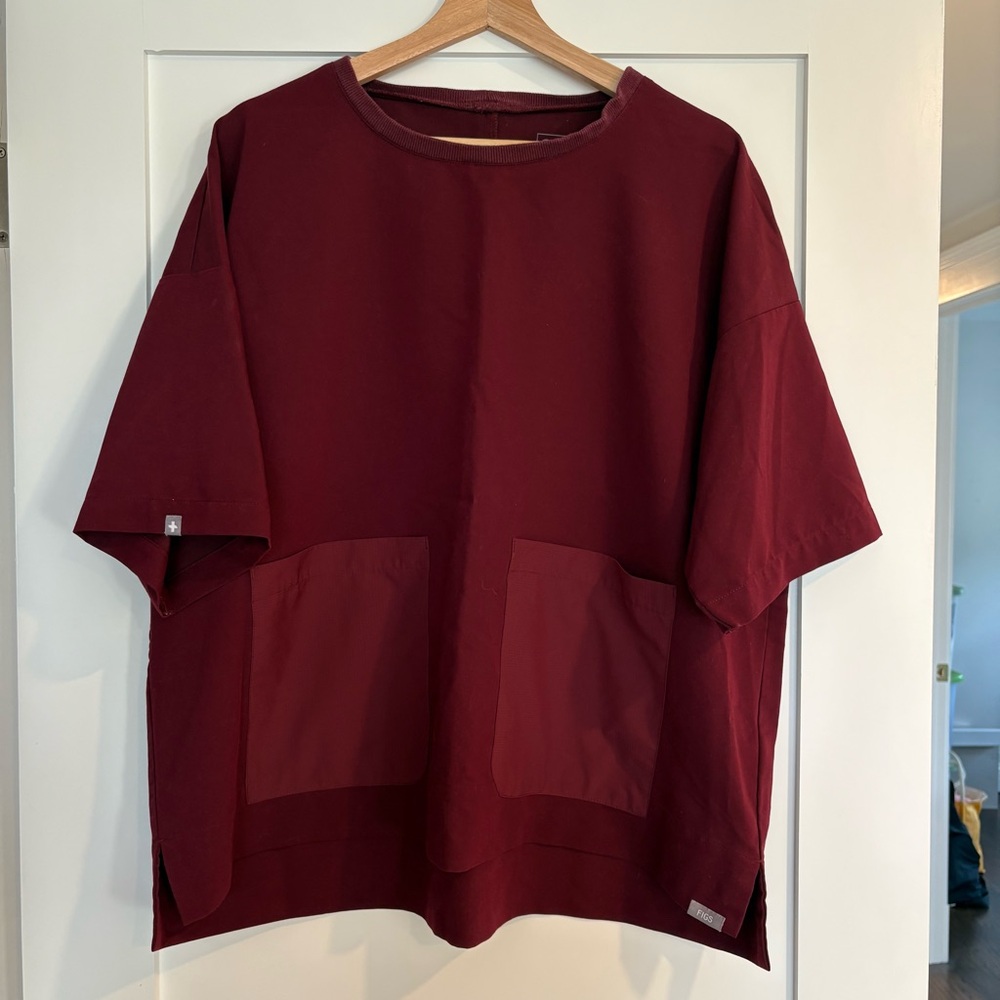 Figs Women's Burgundy Scrub Top